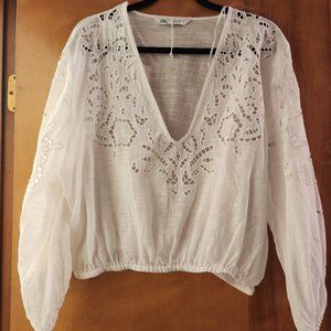 Zara  - lace trim blouse